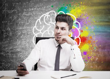 Genç yakışıklı iş adamı