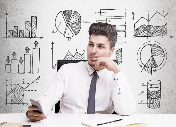 Young handsome man thinking — Stock Photo, Image