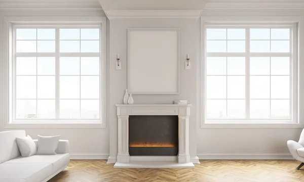 Living room with fireplace — Stock Photo, Image