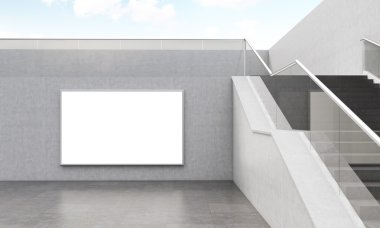 Merdiven ve duvar posteri ile