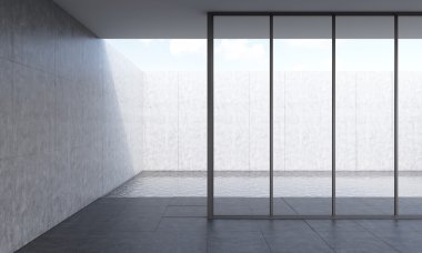 Modern Yüzme Havuzu ile bina