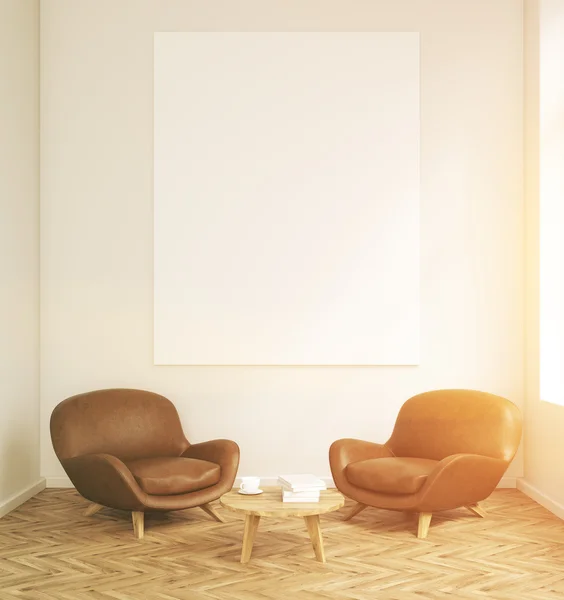 Quarto com poltronas luz do sol — Fotografia de Stock