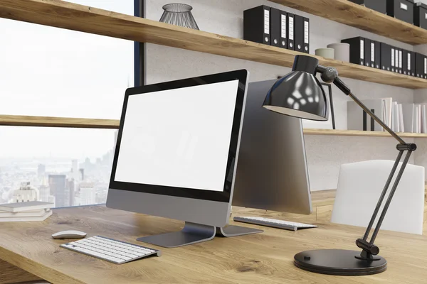 Computer table in office — Stock Photo, Image