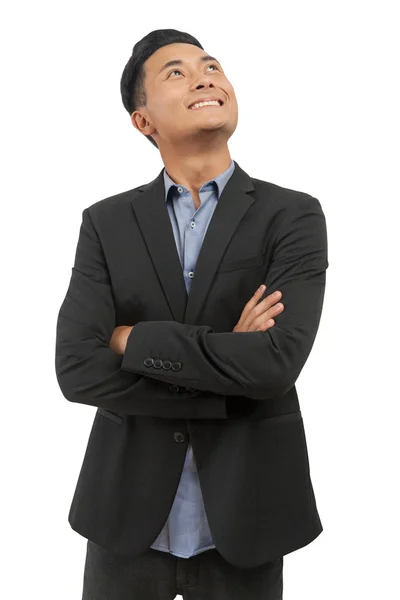 Hombre asiático mirando hacia arriba —  Fotos de Stock