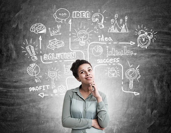 Woman planning business development — Stockfoto