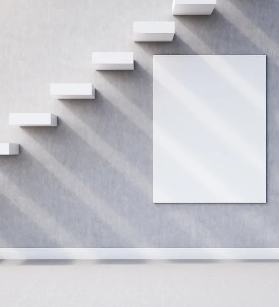 Built in stairs and poster — Stock Photo, Image