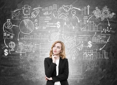 İlerleme hayali nde iş kadını