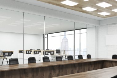 New York manzaralı yönetim kurulu odası