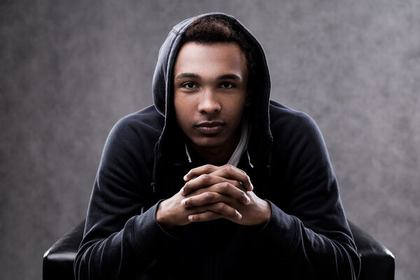 Pensive African American man portrait