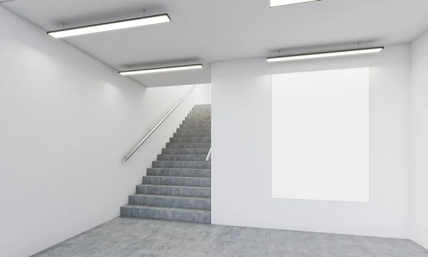 Hall avec escalier et affiche — Photo