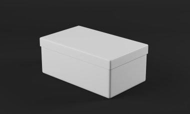 White box, black background