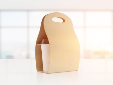 Kahve kahverengi karton çanta