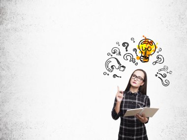 İnek kız elbise ve iyi fikir