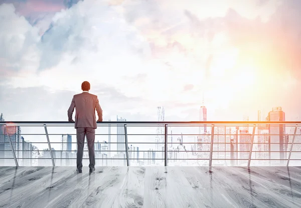 African American businessman on balcony — Stock Fotó