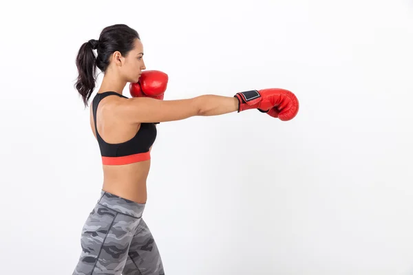 Boxeadora mujer seria —  Fotos de Stock