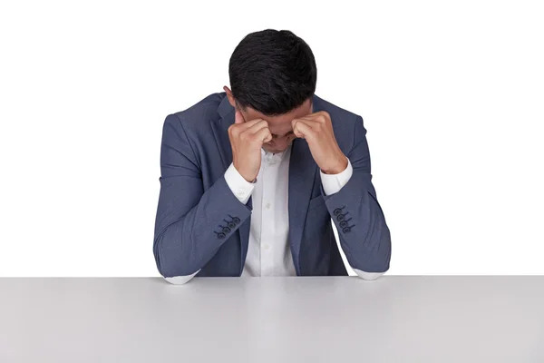 Foto isolada do empresário asiático estressado — Fotografia de Stock