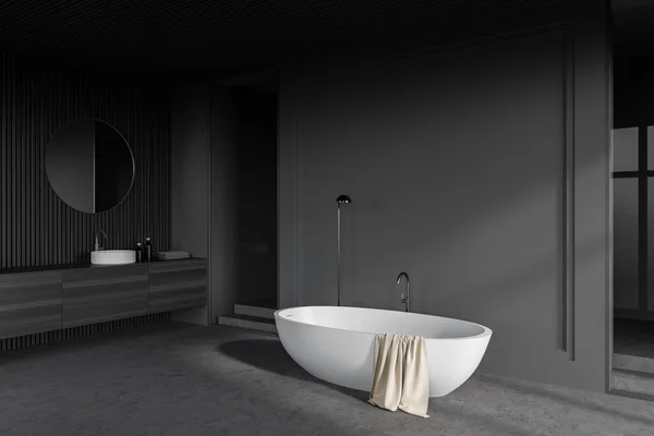 Baignoire Lavabo Confortables Debout Dans Élégant Coin Salle Bain Avec — Photo