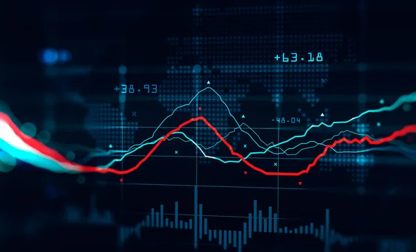 Etkileyici Finansal Arayüz Bulanık Karanlık Arka Plan Istatistikleri Analiz Veri — Stok fotoğraf