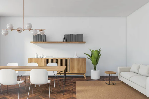 Diseño Interior Sala Estar Lujo Con Cómoda Elegante Mesa Sofá —  Fotos de Stock