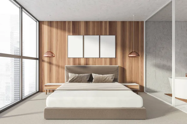 Modernes Badezimmer Schlafzimmer Interieur Neuen Luxus Hause Stilvolles Hotelzimmer Freifläche — Stockfoto