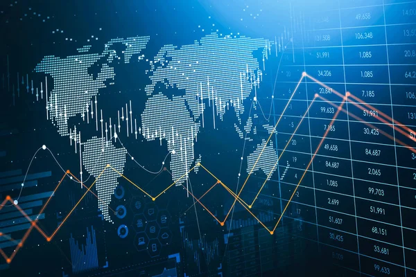 Interface Financeira Hud Imersiva Retratando Gráficos Tendências Mercado Ações Mudança — Fotografia de Stock