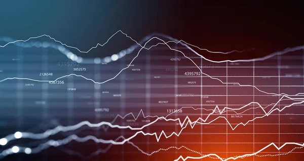 Antarmuka Hud Imersif Blurry Analisis Pasar Saham Terfokus Grafik Investasi — Stok Foto