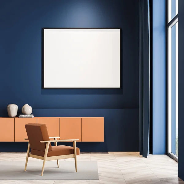 Elegante Composición Escandinava Interior Moderno Salón Con Sillón Diseño Maqueta —  Fotos de Stock