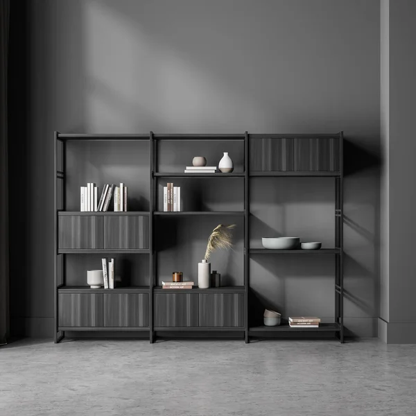 Free Standing Decorative Shelving Unit Open Closed Shelves Locating Wall — Stock Photo, Image