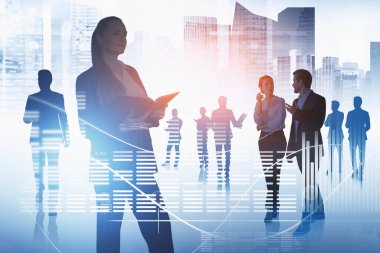 Singapur 'da çeşitli iş adamları. Borsa dinamikleri, bar çizelgesi, çifte maruz kalma. Finansal danışmanlar ve uluslararası danışmanlık kavramı. Şirket finansmanı.