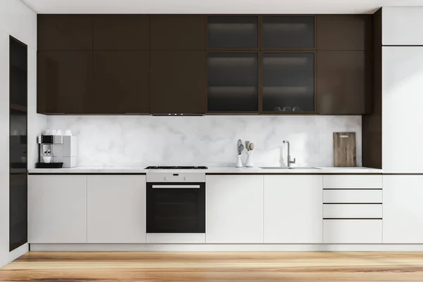 Moderne Keuken Kamer Interieur Luxe Appartement Begane Grond Destructie — Stockfoto