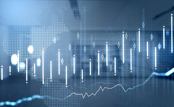 Gráfico Aumento Financiero Forex Gráfico Con Números Candelabros Diagramas Barras — Foto de Stock