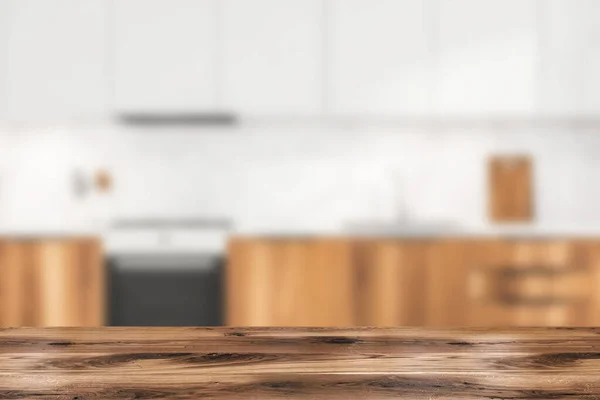 Schließen Sie Den Blick Auf Helle Verschwommene Kücheneinrichtung Mit Elektroherd — Stockfoto