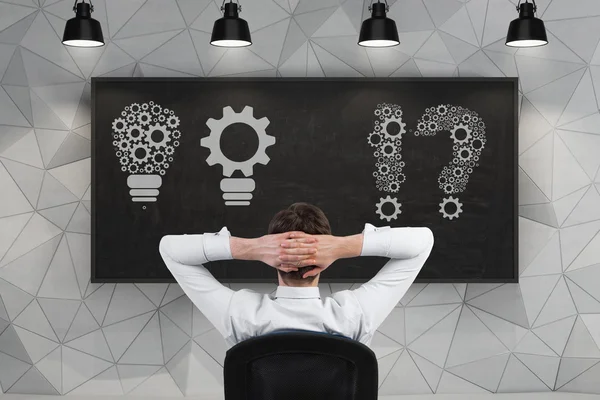 Businessman looking at desk — Stock Photo, Image