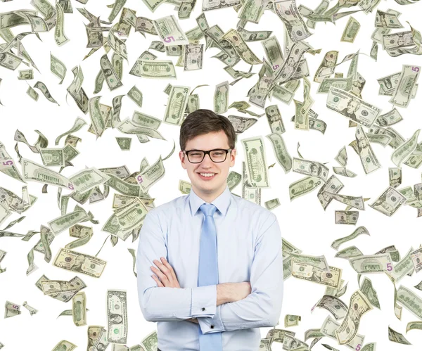 Flying dollars — Stock Photo, Image