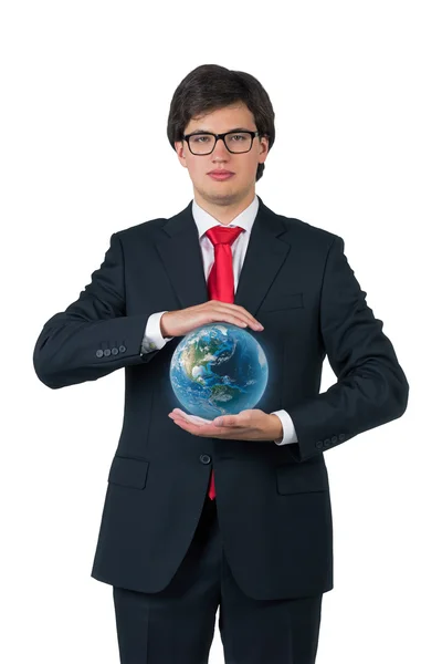 Man met aarde — Stockfoto