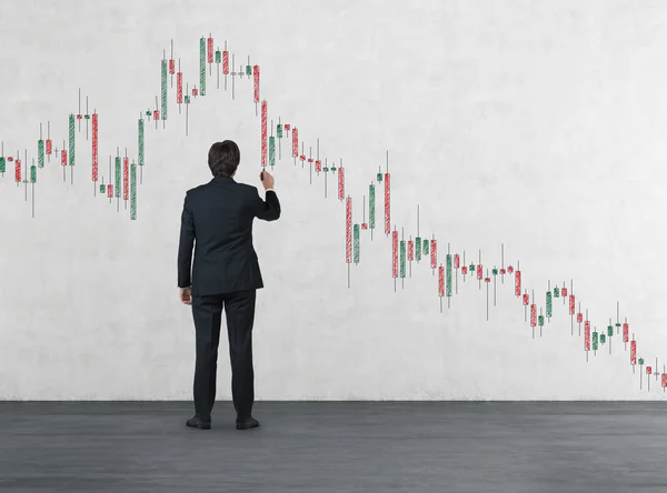 Affärsman Rita Candlestickdiagram — Stockfoto