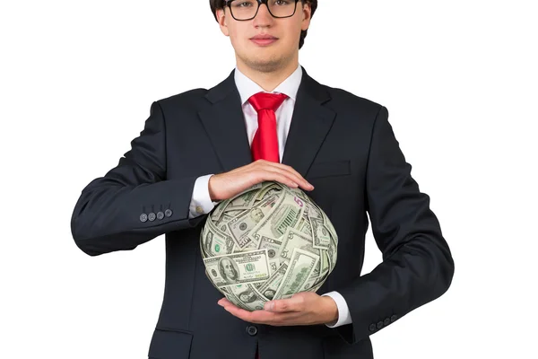 Zakenman bedrijf geld — Stockfoto