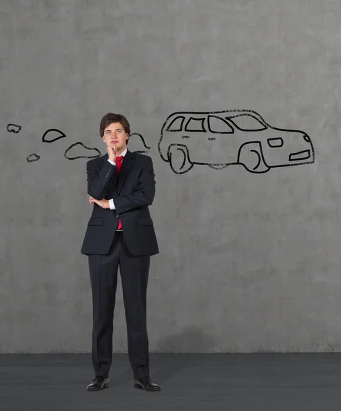 Man dreams car — Stock Photo, Image