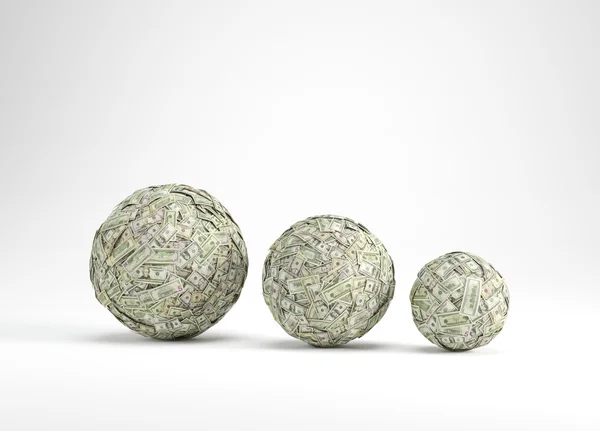 Três bola de dinheiro — Fotografia de Stock