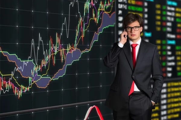 Businessman talking on phone — Stock Photo, Image