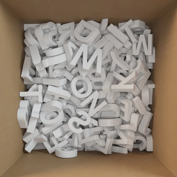 Caja con letras — Foto de Stock
