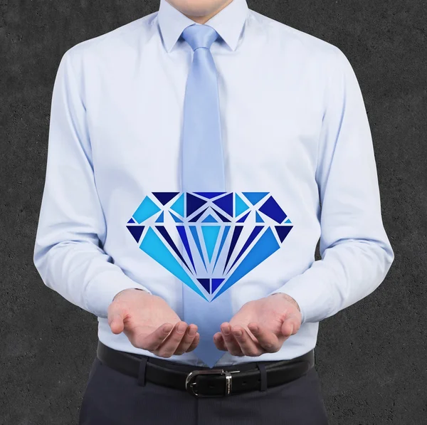 Businessman holding brilliant — Stock Photo, Image