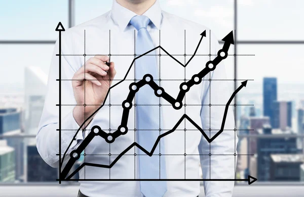 Businessman drawing chart — Stock Photo, Image