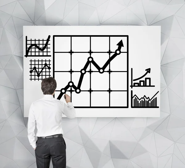 Man drawing chart — Stock Photo, Image