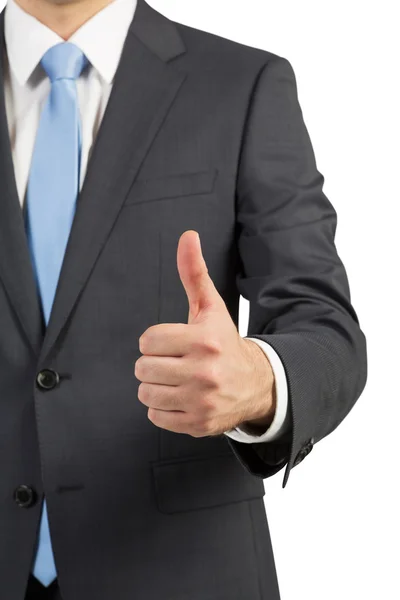 Businessman showing thumbs up — Stock Photo, Image