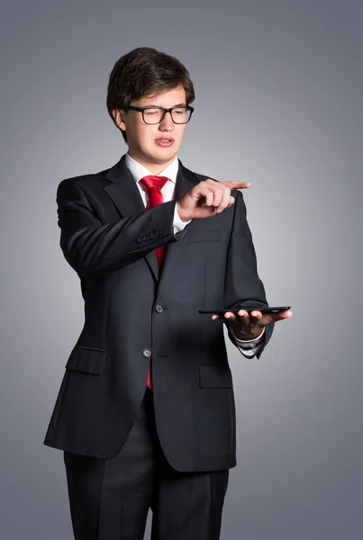 Man points finger — Stock Photo, Image