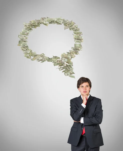 Businessman thinking about money — Stock Photo, Image