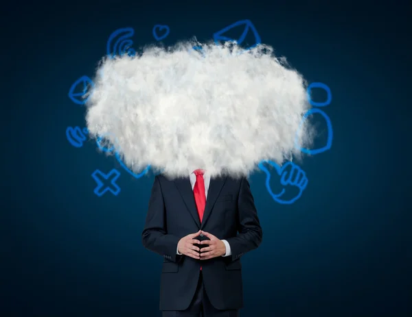 Man with cloud on his head — Stock Photo, Image