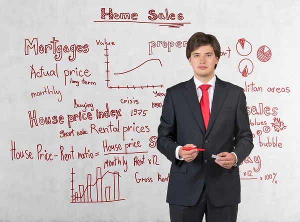 Businessman with pen — Stock Photo, Image