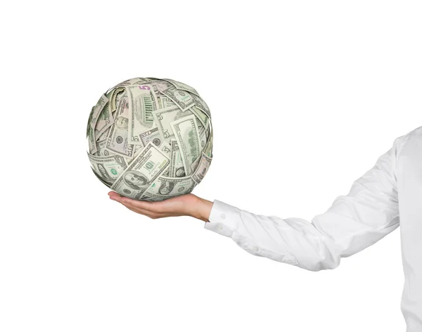 Hand holding moneyball — Stock Photo, Image